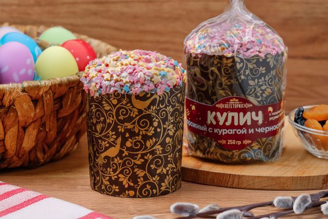 Кулич творожный с курагой и черносливом микс перламутровый разноцветный